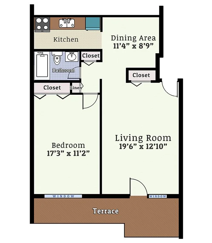 1 Bedroom Terrace